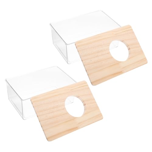 VERDANVERSE 2 Stück Transparente Hamster Sandbad Badewanne mit Holzdeckel Staubdicht Leicht zu Reinigen für Hamster Chinchilla Zwerghamster Geeignet VERDANVERSE 2 Stück Transparente Hamster Sandbad Badewanne mit Holzdeckel Staubdicht Leicht zu Reinigen für Hamster Chinchilla Zwerghamster Geeignet von VERDANVERSE