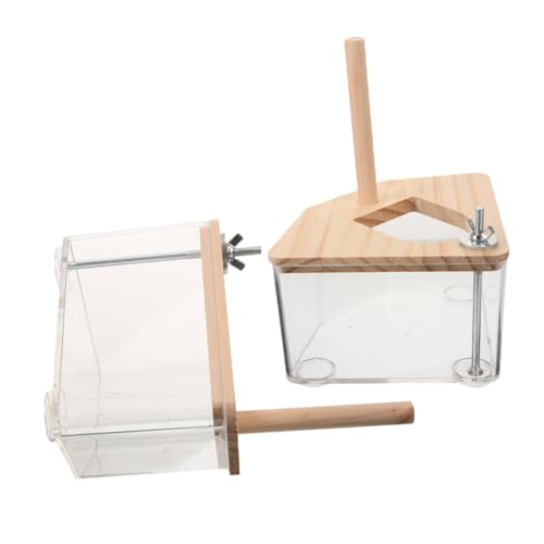 VERDANVERSE 2Er-Packung Papageiennest papageienkäfig Vogel brutkasten wellensittich Nest Vogelhaus Nistkasten Lovebird Netz Ratte Deckel schlafendes Nest Klares Sittichnest Acryl Transparent von VERDANVERSE