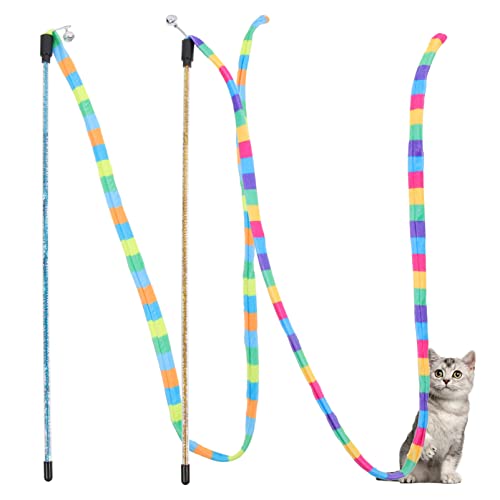 VERDANVERSE 2stücke Interaktives Katzenspielzeug Mit Bunter Schnur Katzenangel Für Indoor-Katzen Fördert Aktives Spielen Und Gesundheit Zufällige Farben Für Kätzchen Und Erwachsene VERDANVERSE 2stücke Interaktives Katzenspielzeug Mit Bunter Schnur Katzenangel Für Indoor-Katzen Fördert Aktives Spielen Und Gesundheit Zufällige Farben Für Kätzchen Und Erwachsene von VERDANVERSE