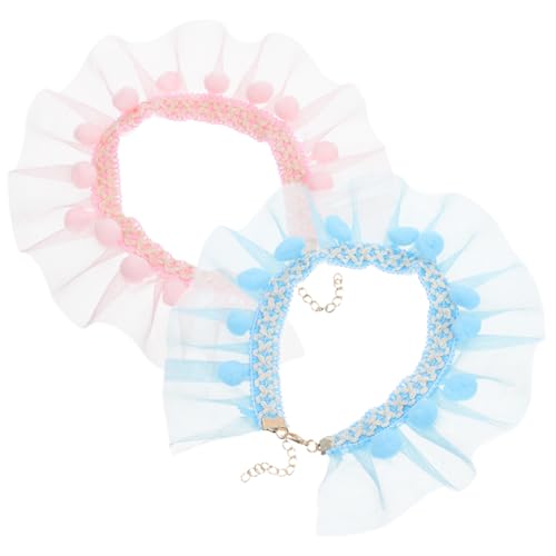 VERDANVERSE 2Stücke Katzenhalsband Mit Spitzenkragen Verstellbares Haustierhalsband Im Bezaubernden Musterstil Für Katzen Und Kleine von VERDANVERSE