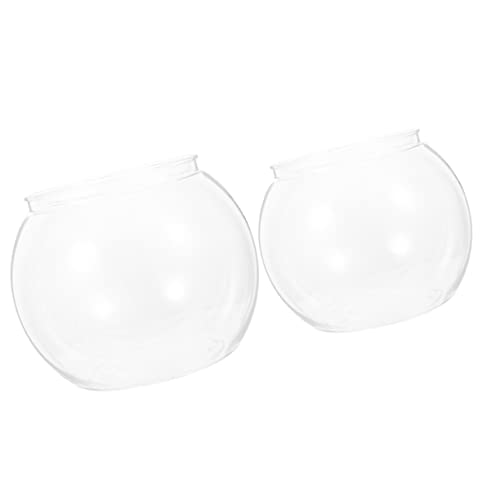 VERDANVERSE 2Stücke Unzerbrechlicher Tischfischtank Transparente Desktop Fischschalen für Büro und Zuhause Dekorativer Fischtank für Kleine Fische und Pflanzen von VERDANVERSE