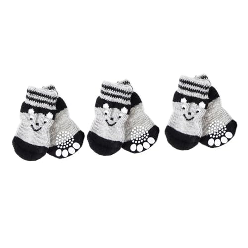 VERDANVERSE 3 Paare rutschfeste Hundesocken für Kleine Hunde Pflegeleichte Warme Pfotenschutzsocken mit Süßem Design für Innenräume Verhindern das Verrutschen Holzfußböden von VERDANVERSE