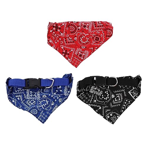 VERDANVERSE 3 Stück Haustier-Lätzchen Halsband für Hunde Hundehalsbänder große Rassen klein Kühlung tierkostüme pet Supplies Katzenhalsbänder für Mädchenkatzen Hundebandana Polyester Baumwolle von VERDANVERSE