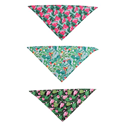 VERDANVERSE 3 Stück Teiliges Haustier Dreieckstuch mit Tropischem Flamingo und Fruchtmuster Sommerliches Party Halstuch für Hunde Modisch Bequem für Geburtstags und Festtagsanlässe VERDANVERSE 3 Stück Teiliges Haustier Dreieckstuch mit Tropischem Flamingo und Fruchtmuster Sommerliches Party Halstuch für Hunde Modisch Bequem für Geburtstags und Festtagsanlässe von VERDANVERSE
