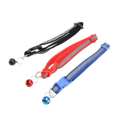 VERDANVERSE 3 Stück Teiliges Verstellbares Reflektierendes Hundehalsband mit Glöckchen für Kleine Hunde Welpen und Katzen bis Leicht Sicher und Komfortabel in Rot Blau und Schwarz VERDANVERSE 3 Stück Teiliges Verstellbares Reflektierendes Hundehalsband mit Glöckchen für Kleine Hunde Welpen und Katzen bis Leicht Sicher und Komfortabel in Rot Blau und Schwarz von VERDANVERSE