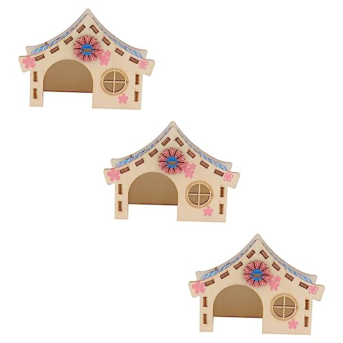 VERDANVERSE 3stücke Teiliges Pet Wooden Villa Für Hamster Multifunktionales Spielhaus Versteck Aktivitätsraum Für Zwerghamster Kleintiere Fördert Gesundheit Und Spielvergnügen von VERDANVERSE