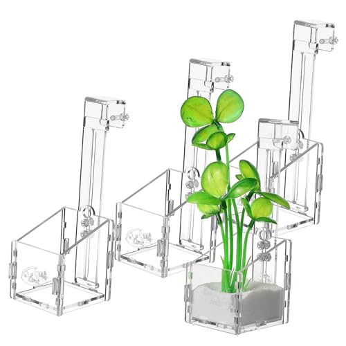 VERDANVERSE 4 Aquarium Pflanzenhalter Transparent Hoher Durchsicht Wasserpflanzenhalter Vielseitig Einsetzbar zur Dekoration und Aquarienbepflanzung von VERDANVERSE