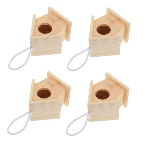 VERDANVERSE 4 Stück DIY-vogelhaus-bausätze, Unvollendete Holz-vogelhäuser Zum Bemalen Und Dekorieren, Hängende Mini-vogelhäuschen Für Den Garten Im Freien von VERDANVERSE