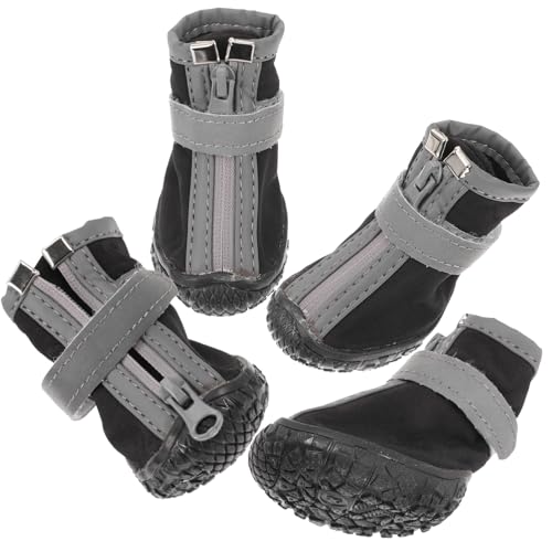 VERDANVERSE 4 Stück Haustierschuhe Für Hunde Kleine Stiefeletten wasserdichte Stiefel Schutz Hundeschuhe Regenschuhe Für Hunde Hunderegenschuhe Hundeschutzstiefel Hundefußabdeckungen Gummi von VERDANVERSE