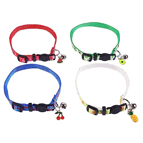 VERDANVERSE 4 Stück Obsthalsband für Haustiere klein Schild Hallo Grün Rosa Name Katzenhalsband Kragen für Kätzchen für Katzenhalsbänder für für Kätzchen Nylon von VERDANVERSE