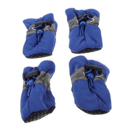 VERDANVERSE 4 Stück Schuhüberzüge für Haustiere Hundeschuhe für kleine Hunde Hundestiefel Pfotenschutz pet paw pet Supplies Dog Shoes Anti-Rutsch-Schuhe für Haustiere Outdoor-Schuhe Stoff Blue von VERDANVERSE