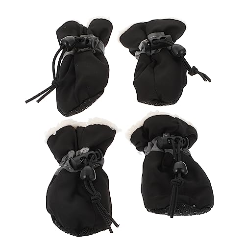VERDANVERSE 4 Stück Schuhüberzüge für Haustiere Outdoor-Schuhe Katzenschuhe für den Winter hundeschuhe Paws pfotenschutz reflektierende Schuhe für Haustiere Haustier warme Schuhe Stoff Black VERDANVERSE 4 Stück Schuhüberzüge für Haustiere Outdoor-Schuhe Katzenschuhe für den Winter hundeschuhe Paws pfotenschutz reflektierende Schuhe für Haustiere Haustier warme Schuhe Stoff Black von VERDANVERSE