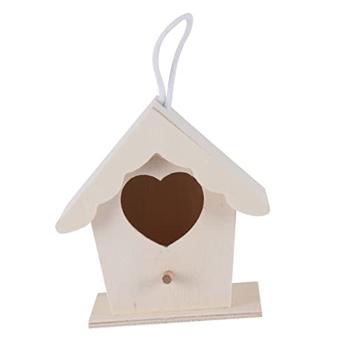 VERDANVERSE 4 Stück Teiliges DIY Holz Vogelnest mit Herzform Doppeltem und Einfachem Nest Holzmaterial Dekoratives Vogelhäuschen für Wohnzimmer Garten Basteln und Kreative Wohnraumgestaltung von VERDANVERSE