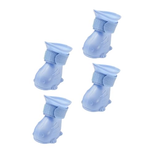 VERDANVERSE 4 Stück Teiliges Hunderegenstiefel aus Robustem Tep Material und rutschfest für Outdoor und Nasse Tage Große in Hellblau Einfach Anzuziehen und Strapazierfähig von VERDANVERSE