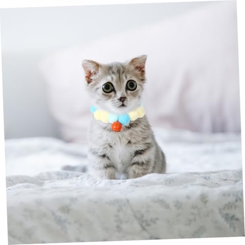 VERDANVERSE 4 Stück Teiliges Katzenhalsband mit Bunten Plüschglocken Elastisches Atmungsaktives Haustier Collier für Alltag Party und Kostüm Strickwollmaterial Gelb Blau Rosa VERDANVERSE 4 Stück Teiliges Katzenhalsband mit Bunten Plüschglocken Elastisches Atmungsaktives Haustier Collier für Alltag Party und Kostüm Strickwollmaterial Gelb Blau Rosa von VERDANVERSE