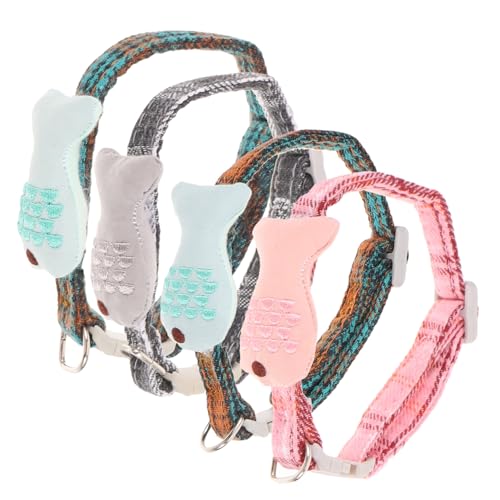 VERDANVERSE 4 Stück Teiliges Verstellbares Katzenhalsband Set mit Fisch und Karomuster Langlebiges Sicheres Haustier Zubehör für Kätzchen Praktisch und Modisch Geeignet für Kleine Katzen und VERDANVERSE 4 Stück Teiliges Verstellbares Katzenhalsband Set mit Fisch und Karomuster Langlebiges Sicheres Haustier Zubehör für Kätzchen Praktisch und Modisch Geeignet für Kleine Katzen und von VERDANVERSE