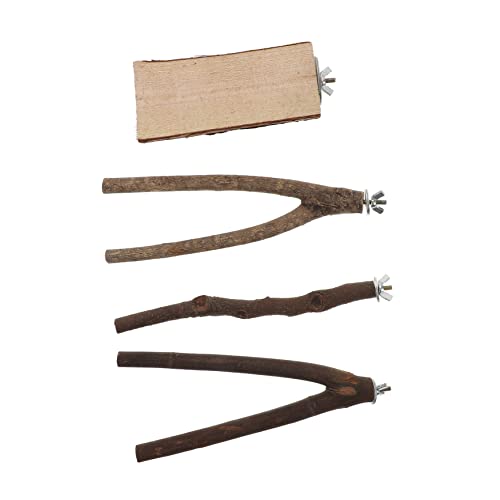 VERDANVERSE 4 Stück kauen Papageienspielzeug Vogel stehender Stock Papageienstange holzspielzeug holzspielsachen Papagei stehende Stange Vögel, die Standstock hölzern Brown von VERDANVERSE