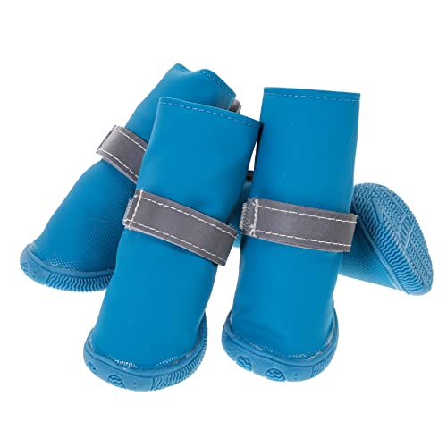 VERDANVERSE 4 Stück rutschfeste Schuhe für Haustiere groß Pfote Griff Körperpflege hundeschuhe Hündchen Stiefel Hundestiefel für draußen Hundefußabdeckungen Welpen Regenstiefel Haut Blau von VERDANVERSE