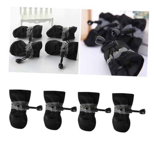 VERDANVERSE 4 Stück wasserdichte Hundeschuhe Rutschfester Sohle Weiche Pfotenschutz Socken für Kleine und Große Hunde Bequemes Material Einfache Handhabung für Outdoor und Regenwetter von VERDANVERSE