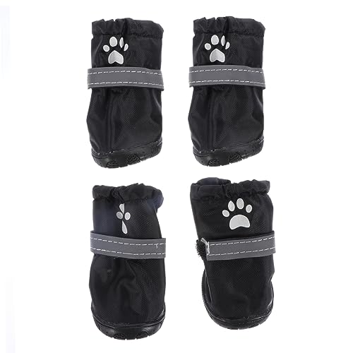 VERDANVERSE 4 Stück wasserdichte Hundeschuhe mit Rutsch Sohle Reflektierende Regenstiefel für Kleine und Mittelgroße Hunde für Kalte und Bedingungen von VERDANVERSE