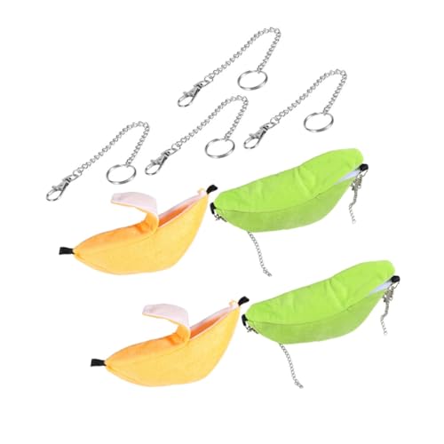 VERDANVERSE 4 Teiliges Kleines Haustier-Bett Hängematte Banane Hängendes Platzsparendes Hamster Nest Warmes Gemütliches Käfigzubehör für Chinchillas Rennmäuse Kleine Vögel von VERDANVERSE