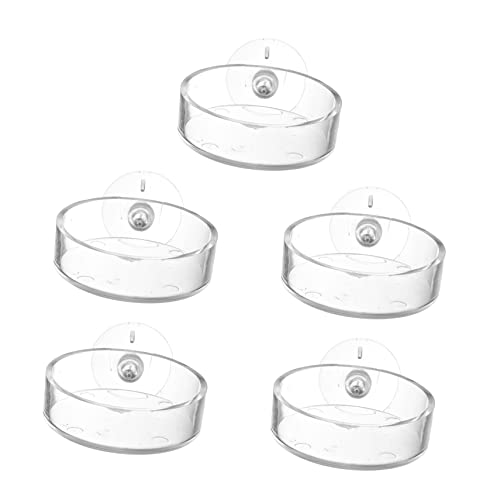 VERDANVERSE 5 Stück Fressnapf aus der Luft saugnäpfe saugkorb Zubehör für Aquarien Futternapf für Fischbecken Aquarium klare Aquarienausrüstung Futternapf für Garnelenbecken Acryl Transparent von VERDANVERSE