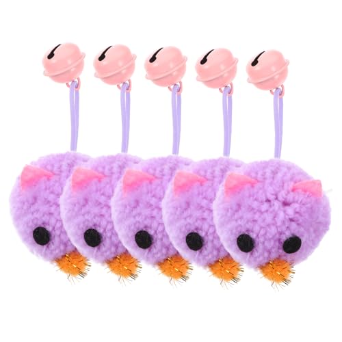VERDANVERSE 5 Stück Katzenspielzeug Kätzchen Verfolgungsjagd drinnen Glocke Katzenminze Kitten kratzspielzeug cat Toy Kätzchen Spielzeugmäuse für Katzen Plüsch von VERDANVERSE