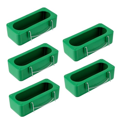 VERDANVERSE 5 Stück Kunststoff Vogel Futterstation für Papageien Wetterfeste Futterboxen für Vögel und Haustiere Praktische Futter und Trinkschalen Grünes Design von VERDANVERSE