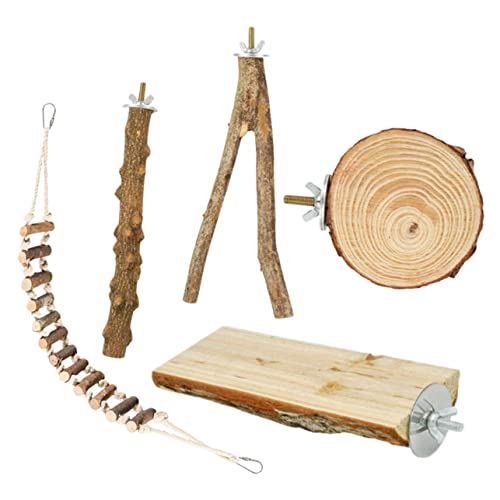 VERDANVERSE 5 Stück Teiliges Vogelspielzeug Set aus Natürlichem Holz Kauspielzeug und Sitzstangen für Papageien und Sittiche Robuste Kletterleiter und Krallenpflege Vogelkäfig Zubehör für VERDANVERSE 5 Stück Teiliges Vogelspielzeug Set aus Natürlichem Holz Kauspielzeug und Sitzstangen für Papageien und Sittiche Robuste Kletterleiter und Krallenpflege Vogelkäfig Zubehör für von VERDANVERSE