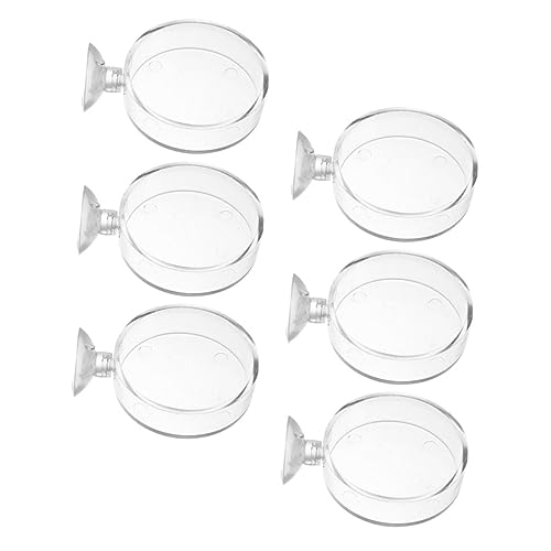 VERDANVERSE 6 Stück Fischfütterungsplatte mit Saugknöpfen Praktische Futterschalen für Aquarien für Gesundes Füttern und Installieren von VERDANVERSE