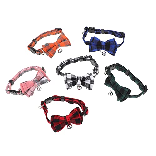 VERDANVERSE 6 Stück Haustierhalsband Schnalle Katzenbogen Katzenhalsbänder Katzensicherheit Schwer Beruhigend Für Katzen Katzenglocken Kragen Fliege Katze Haustiere Stilvoll Polyester von VERDANVERSE