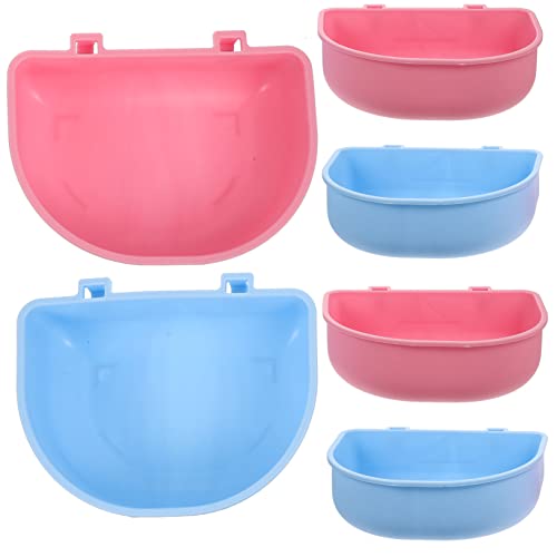 VERDANVERSE 6 Stück Teiliges Hängendes Hamster Futternapf Waschbar Geeignet für Käfige Kaninchen Chinchillas Praktische Futter und Wasserschalen Blau für Kleine Haustiere von VERDANVERSE