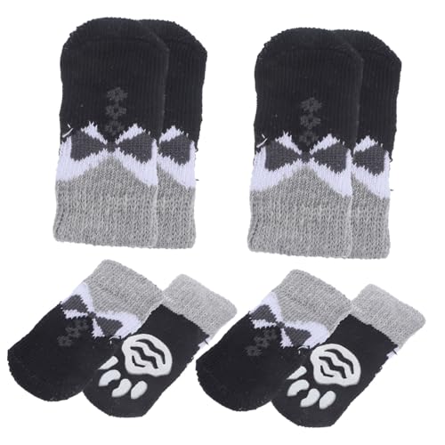 VERDANVERSE 8 Stück Teiliges Warme rutschfeste Haustier socken aus Polyester mit Niedlichem Muster Elastisch und Schützend für Kleine bis Große Hunde und Katzen für Glatte Böden und von VERDANVERSE