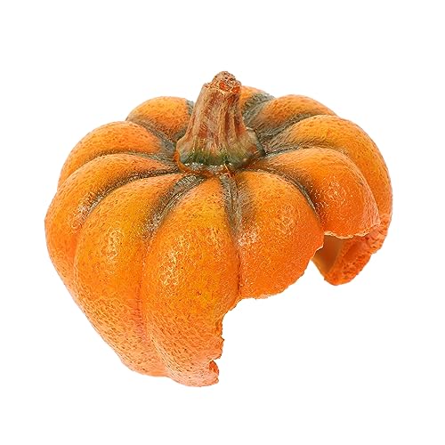 VERDANVERSE Aquarienlandschaftskürbis Reptilienversteck Terrarienlandschaft Requisit Reptiliengehäuse Pumpkin House Reptilien zubehör Schildkrötenhöhle Harz-Eidechsenhöhle Orange von VERDANVERSE