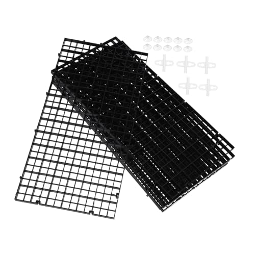 VERDANVERSE Aquarium Fischbecken Trennwand Set Teilig mit Schwarzen Gittern und Saugnäpfen Lebensmittelechter Kunststoff Flexibel Zuschneidbar zur Sicheren Abtrennung und Zucht von VERDANVERSE