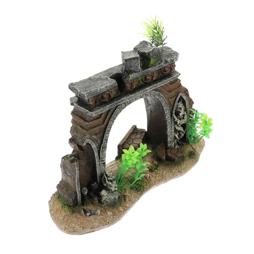VERDANVERSE Aquarium Landschafts Tür Aquarium Aquarium Aquariumlandschaften Aquarium Bruthöhle Aquarienschloss Dekorationen Ornament Led Tank Groß Aquarium-landschaftsdekoration Harz von VERDANVERSE