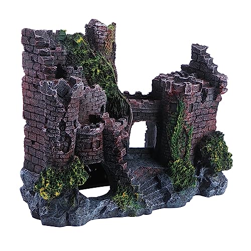 VERDANVERSE Aquarium Landschaftsbau Schloss Große Aquarien Zucht Aquarium Schloss Dekorationen Tank Ornament Aquarium Fischunterstand Dekoration Aquarium Zubehör Simulations Schloss von VERDANVERSE