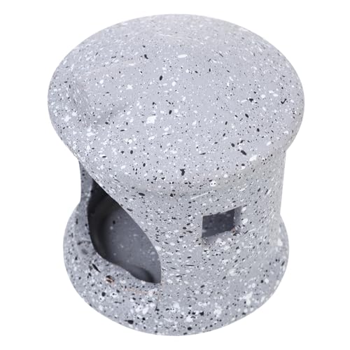 VERDANVERSE Aquarium Landschaftsbau Tontopf Zubehör Dekoration Aquarium Ornamente Aquarium Versteckhöhle Aquarium Zuchthöhle Garnelenzuchthöhle Aquarien Garnelenhöhle Versteck Graue Keramik von VERDANVERSE
