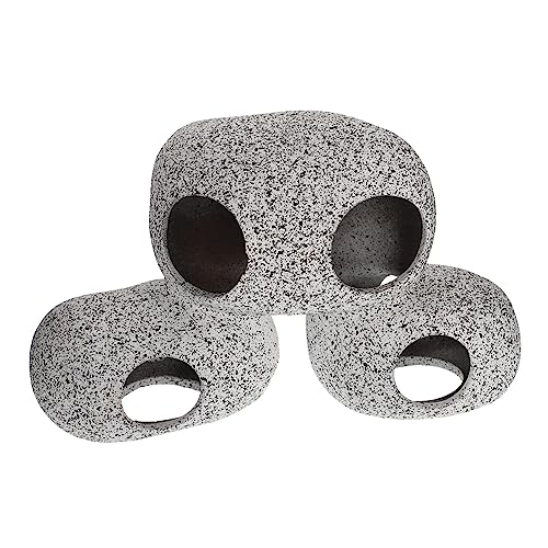 VERDANVERSE Aquarium Tontopf Aquarienhöhlendekorationen Aquarienton Versteck Aquariumhöhlen Klein Garnele Höhle Zum Laichen Von Fischen Tropische Aquarienverzierungen Zucht Ton Light Grey von VERDANVERSE