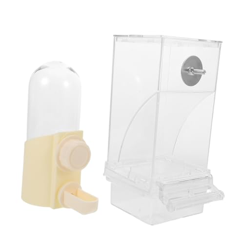 VERDANVERSE Automatischer Parakeet Futterspender Transparent Futternapf und Wasserspender für Wellensittiche Käfig Zubehör Sauberes Füttern und Frisches Wasser von VERDANVERSE
