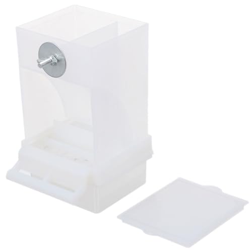 VERDANVERSE Automatischer Vogelfutterspender Sichtweite Container Papageienfutterstation Ohne Kleiner Vogelhäuschen Samen Vogel Fütterer Vogelfütterer Käfig Wasser Zubehör Acryl Weiß von VERDANVERSE