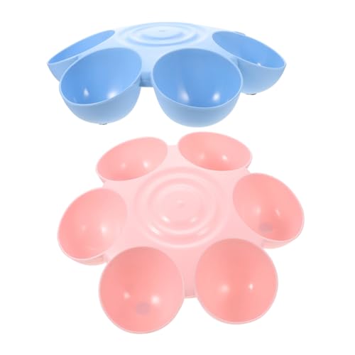 VERDANVERSE Blumenförmige Mehrfach Pet Futterschale rutschfest für Katzen Hunde Welpen Kätzchen Rosa Blau Dekorativ für Mehrtierhaushalte von VERDANVERSE