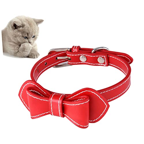 VERDANVERSE Bogenkragen für Hunde modischer Kragen Verstellbarer Kragen Haustier Hund PU-Halsband Farbe Schild Halsband für Welpen Stichworte PU-Hundehalsband Katzenkragen rot VERDANVERSE Bogenkragen für Hunde modischer Kragen Verstellbarer Kragen Haustier Hund PU-Halsband Farbe Schild Halsband für Welpen Stichworte PU-Hundehalsband Katzenkragen rot von VERDANVERSE