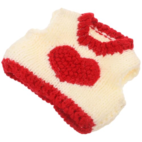 VERDANVERSE Eichhörnchenliebes -Pullover Haustier Kleidung Haustierkostüm zum Valentinstag Katzenpullover Valentinstag Haustierkostüm Hunde-Outfit zum Valentinstag Garn rot von VERDANVERSE