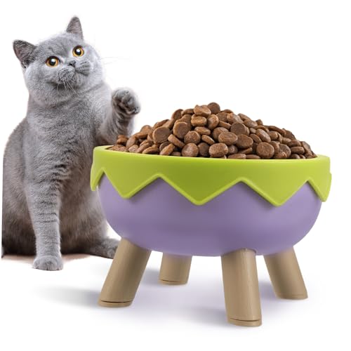 VERDANVERSE Erhöhter Futternapf für Katzen und Kleine Hunde Ergonomisches Design mit Nackenschutz rutschfeste und Schräge Futter und Wassernäpfe für Welpen und Mehrtierhaushalte von VERDANVERSE