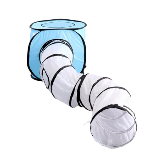 VERDANVERSE Faltbarer S förmiger Katzentunnel Interaktiver Rascheltunnel für Katzen und Kätzchen Platzsparend Langlebig Lustiges Pet Tube Toy in Blau von VERDANVERSE