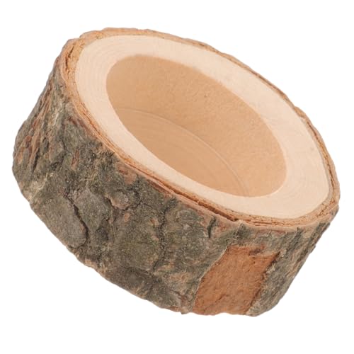 VERDANVERSE Futternapf für Hamster Holz Futterschüssel Hamster zubehör Hamster Futterspender Hamster Käfig Zubehör Kaninchenfutter für Käfige Futternapf für Ratten Hamsterschale hölzern Coffee von VERDANVERSE
