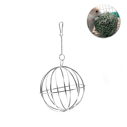 VERDANVERSE Kaninchen Grasfutterspenderball Futterspenderspielzeug Hängendes Ball Für Haustiere Futterball Edelstahl Leckerliball Mit Eisenhaken Für Kleintiere von VERDANVERSE