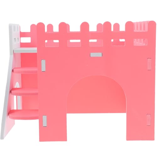 VERDANVERSE Großes Meerschweinchen Versteck Haus mit Rampe Bissfestes Mehrkammeriges Kleintierhaus aus Robustem PVC Pinkes Hamsterhaus für Ratten und Kleine Nagetiere Dekoratives Nager von VERDANVERSE