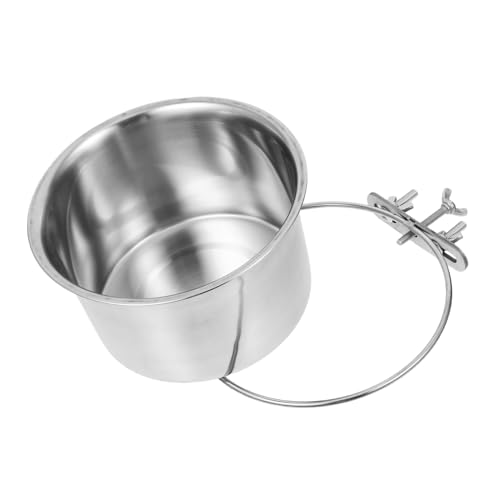 VERDANVERSE Hängender Hundenapf Schüssel Hundekäfig Wassernapf Hundenäpfe Hundenapf Mit Halterung Groß Montieren Futterspender Mittel Haustier Hundefutterschalen Silver Rostfreier Stahl von VERDANVERSE